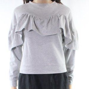 Love Fire LA gray ruffle long sleeve crew neck sweatshirt